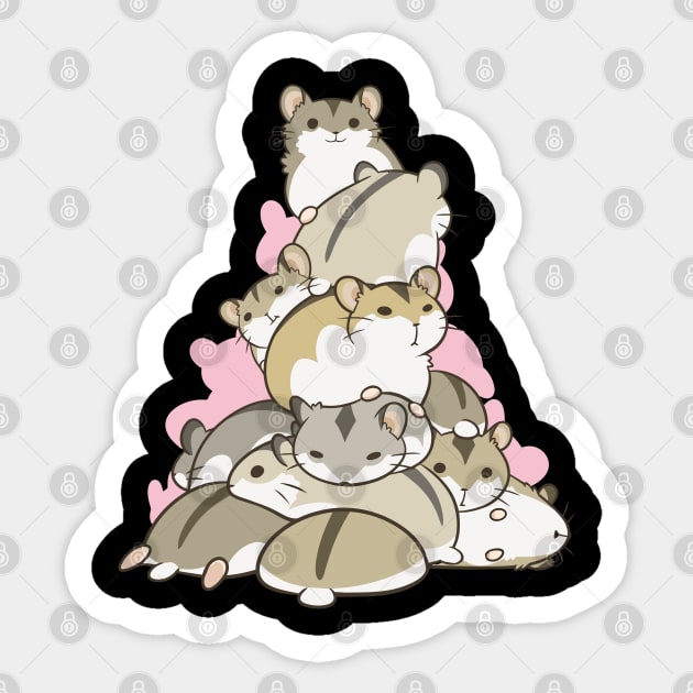 Pile of Hamsters Sticker by BadDesignCo